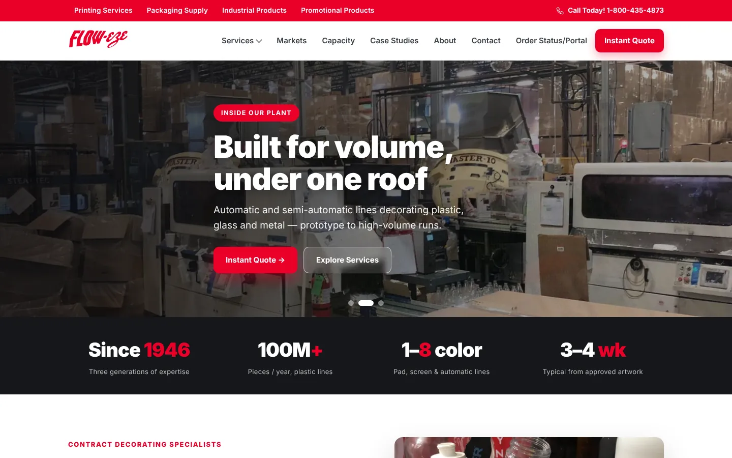 Flow-Eze Company website homepage on desktop